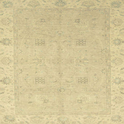 Square Abstract Mustard Yellow Oriental Rug, abs2699