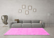 Machine Washable Oriental Pink Traditional Rug in a Living Room, wshabs2699pnk