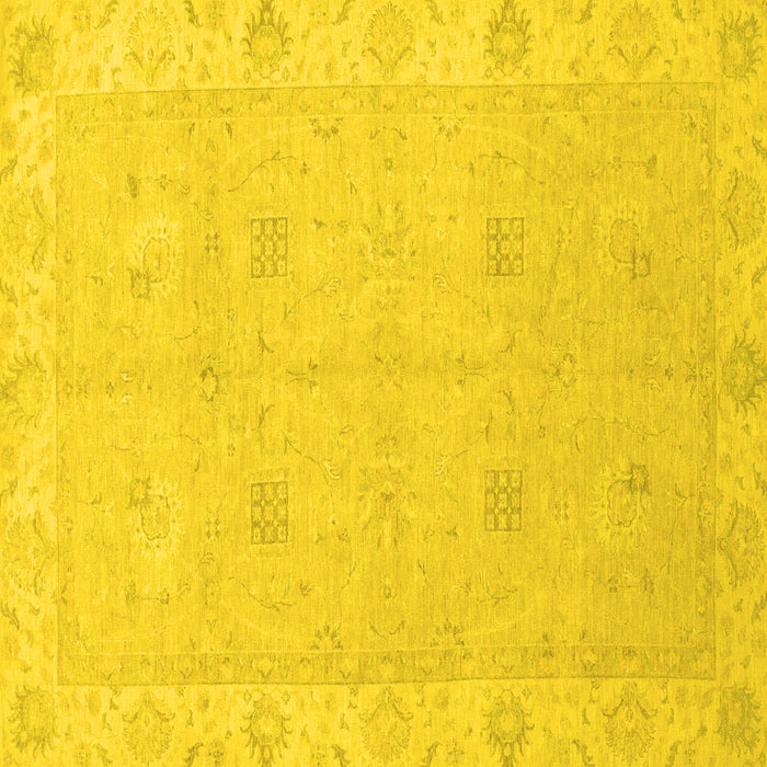 Square Machine Washable Oriental Yellow Traditional Rug, wshabs2699yw