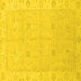 Square Machine Washable Oriental Yellow Traditional Rug, wshabs2699yw