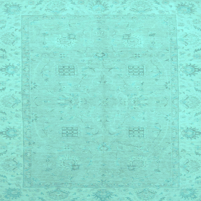 Square Machine Washable Oriental Light Blue Traditional Rug, wshabs2699lblu