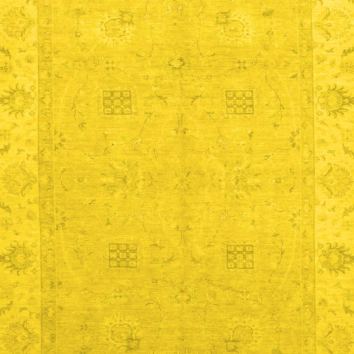 Machine Washable Oriental Yellow Traditional Rug, wshabs2699yw