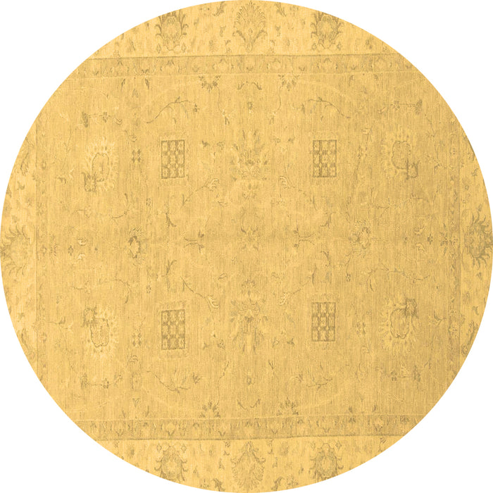 Round Oriental Brown Traditional Rug, abs2699brn