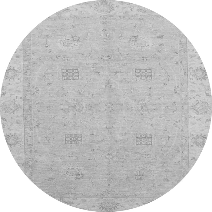 Round Machine Washable Oriental Gray Traditional Rug, wshabs2699gry