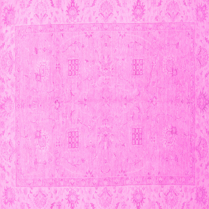 Square Machine Washable Oriental Pink Traditional Rug, wshabs2699pnk