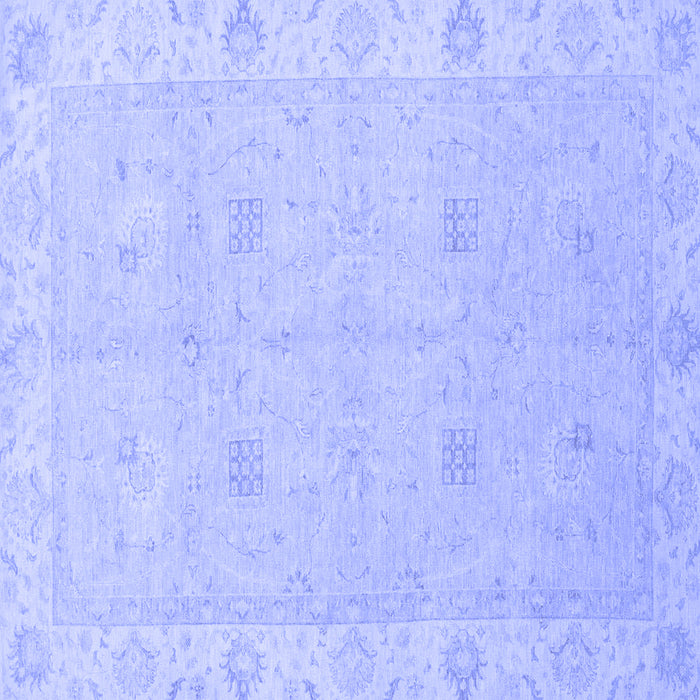 Square Machine Washable Oriental Blue Traditional Rug, wshabs2699blu