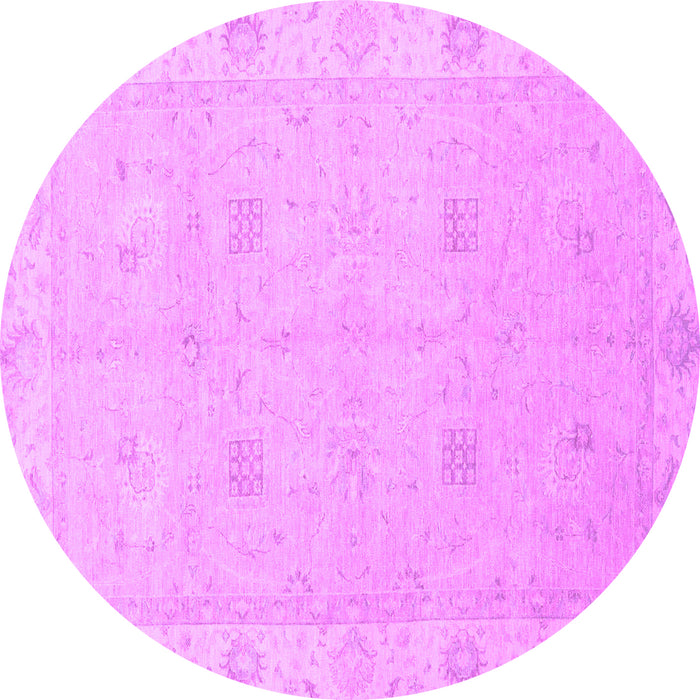 Round Machine Washable Oriental Purple Traditional Area Rugs, wshabs2699pur