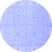 Round Oriental Blue Traditional Rug, abs2699blu