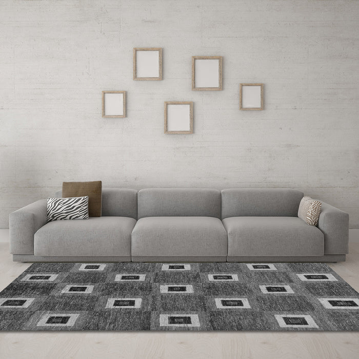 Machine Washable Oriental Gray Modern Rug in a Living Room,, wshabs269gry