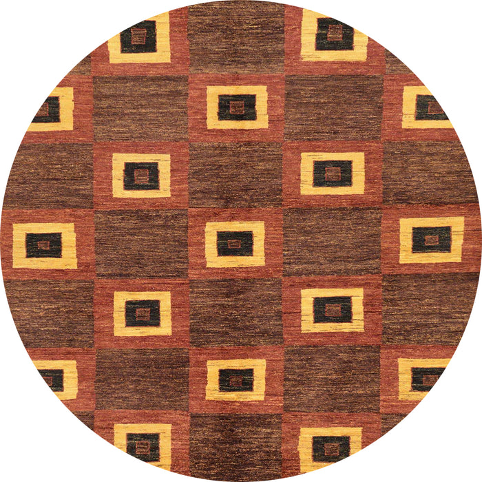 Round Abstract Red Oriental Rug, abs269