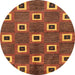 Round Abstract Red Oriental Rug, abs269