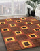 Machine Washable Abstract Tomato Red Rug in a Family Room, wshabs269