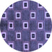 Round Machine Washable Oriental Blue Modern Rug, wshabs269blu