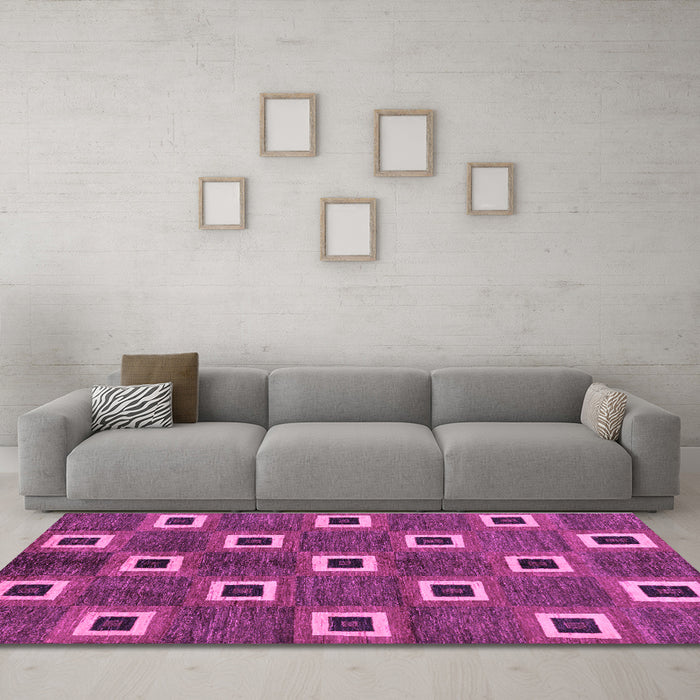 Machine Washable Oriental Purple Modern Area Rugs in a Living Room, wshabs269pur