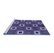 Sideview of Machine Washable Oriental Blue Modern Rug, wshabs269blu