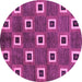 Round Machine Washable Oriental Purple Modern Area Rugs, wshabs269pur