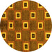 Round Oriental Yellow Modern Rug, abs269yw