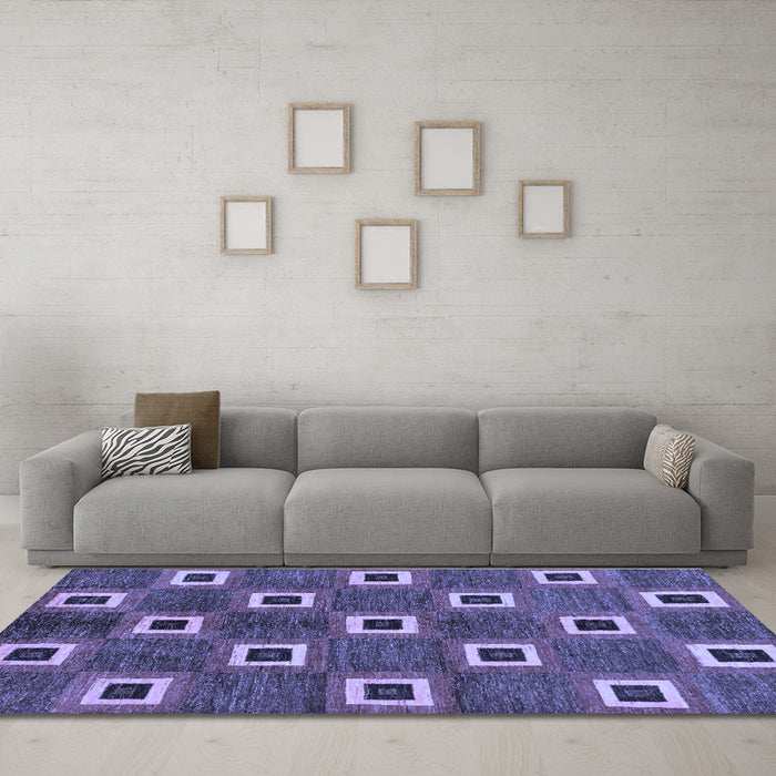 Machine Washable Oriental Blue Modern Rug in a Living Room, wshabs269blu