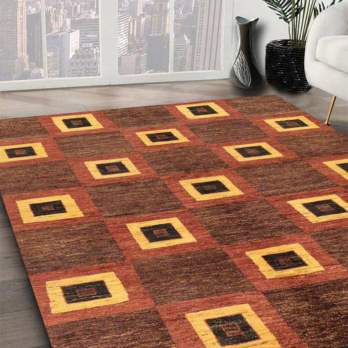 Abstract Red Oriental Rug in Family Room, abs269