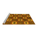 Sideview of Machine Washable Oriental Yellow Modern Rug, wshabs269yw