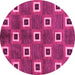 Round Oriental Pink Modern Rug, abs269pnk