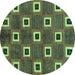 Round Oriental Turquoise Modern Rug, abs269turq