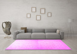 Machine Washable Oriental Purple Traditional Area Rugs in a Living Room, wshabs26pur