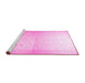 Sideview of Machine Washable Oriental Pink Traditional Rug, wshabs26pnk