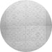 Round Oriental Gray Traditional Rug, abs26gry