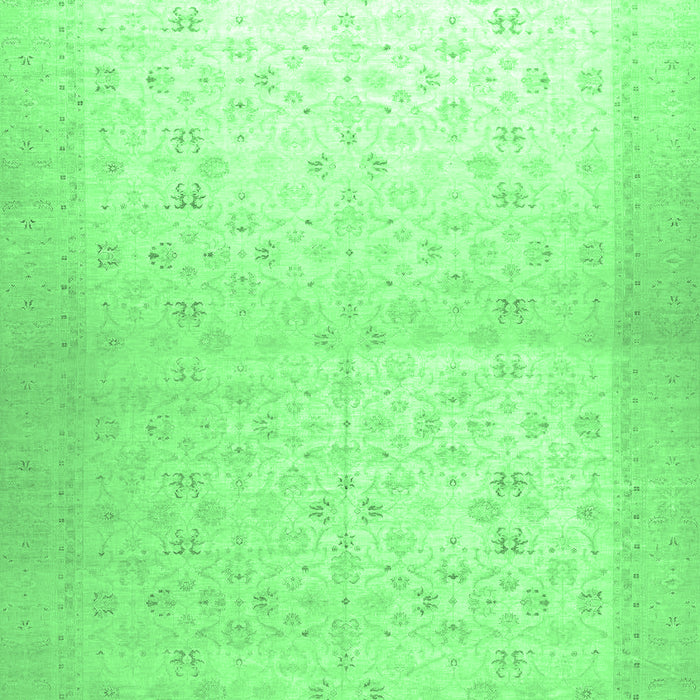Machine Washable Oriental Emerald Green Traditional Area Rugs, wshabs26emgrn