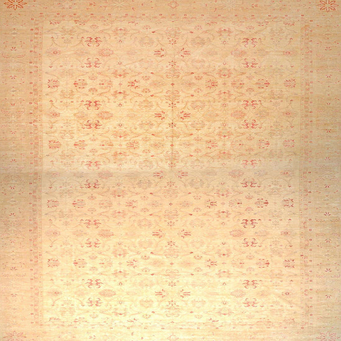 Square Machine Washable Abstract Mustard Yellow Rug, wshabs26