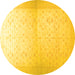 Round Oriental Yellow Traditional Rug, abs26yw