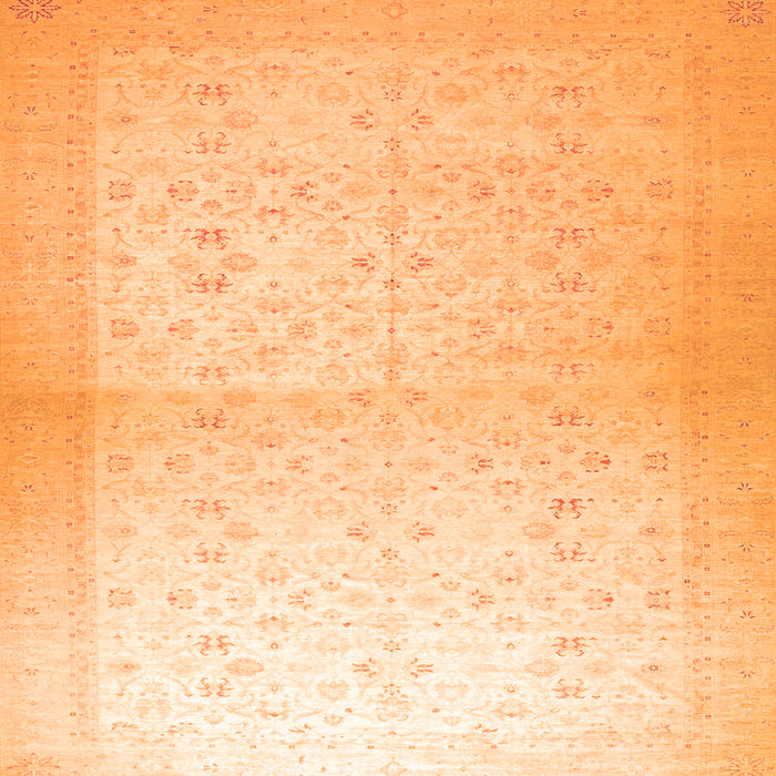 Square Oriental Orange Traditional Rug, abs26org