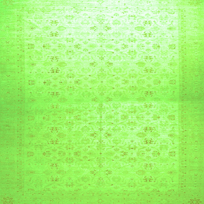 Square Machine Washable Oriental Green Traditional Area Rugs, wshabs26grn