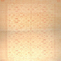 Square Abstract Mustard Yellow Oriental Rug, abs26