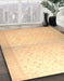 Machine Washable Abstract Mustard Yellow Rug in a Family Room, wshabs26