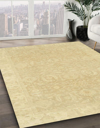 Abstract Chrome Gold Yellow Oriental Rug, abs2700