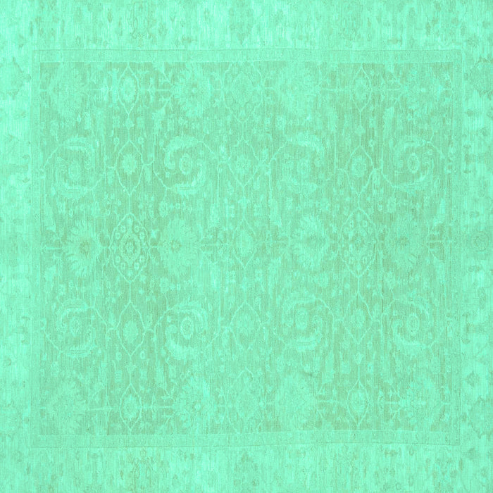 Square Oriental Turquoise Traditional Rug, abs2700turq
