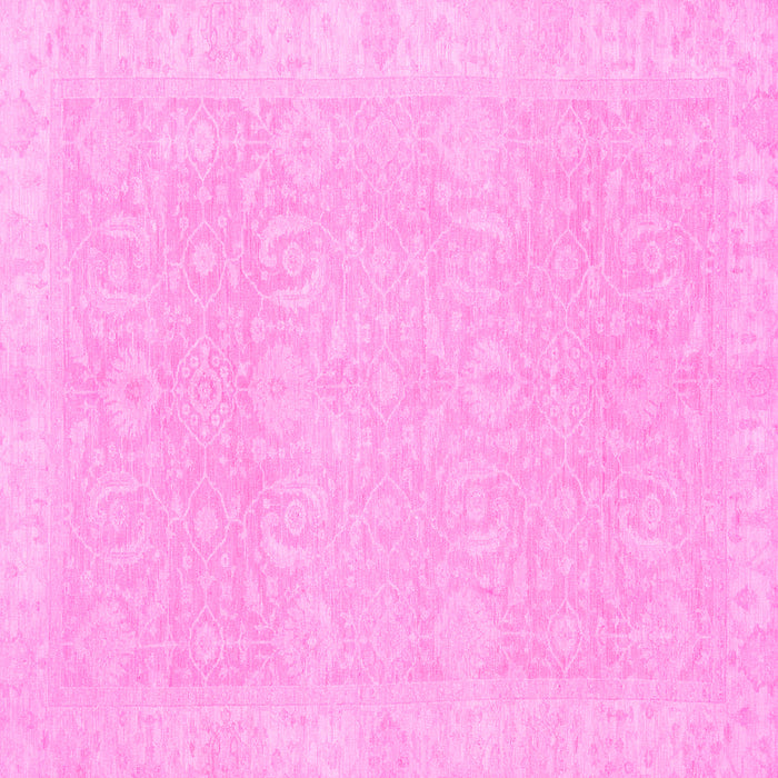 Square Machine Washable Oriental Pink Traditional Rug, wshabs2700pnk