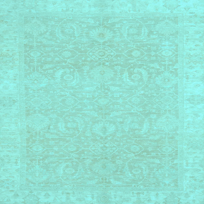 Square Machine Washable Oriental Light Blue Traditional Rug, wshabs2700lblu