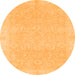 Round Oriental Orange Traditional Rug, abs2700org