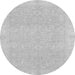 Round Machine Washable Oriental Gray Traditional Rug, wshabs2700gry