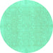 Round Oriental Turquoise Traditional Rug, abs2700turq