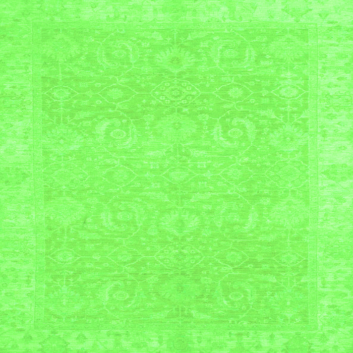 Square Oriental Green Traditional Rug, abs2700grn