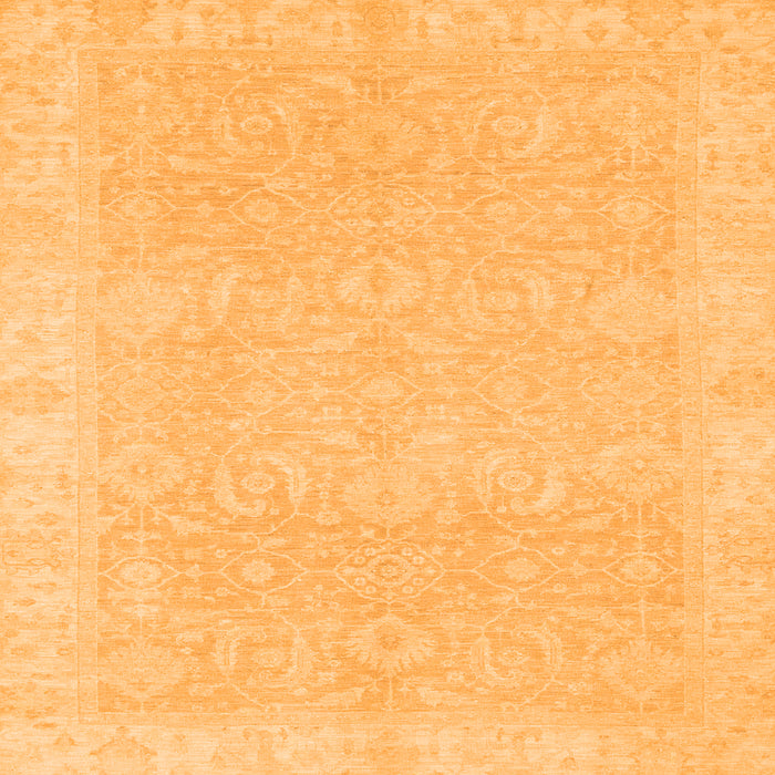 Square Machine Washable Oriental Orange Traditional Area Rugs, wshabs2700org