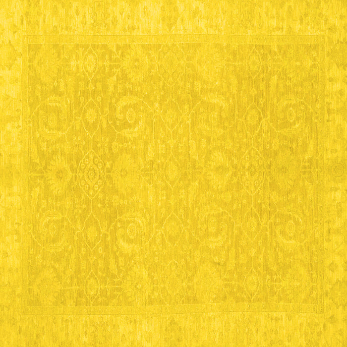 Square Oriental Yellow Traditional Rug, abs2700yw