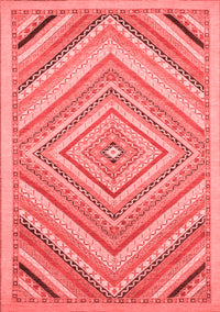 Abstract Red Modern Rug, abs2701red