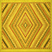 Square Machine Washable Abstract Yellow Modern Rug, wshabs2701yw