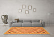 Machine Washable Abstract Orange Modern Area Rugs in a Living Room, wshabs2701org