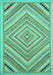 Machine Washable Abstract Turquoise Modern Area Rugs, wshabs2701turq